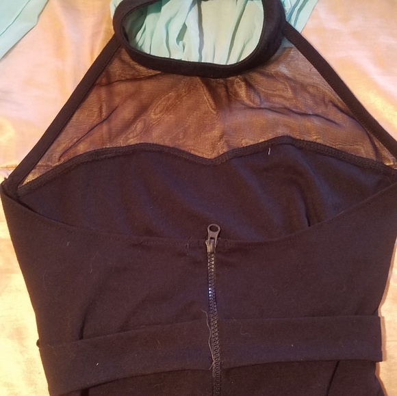 Aqua and Black Prom Dress - Picture 2 of 7